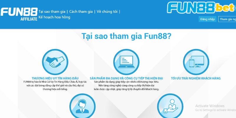 Các mức hoa hồng nhận được dưới vai trò làm đại lý Fun88