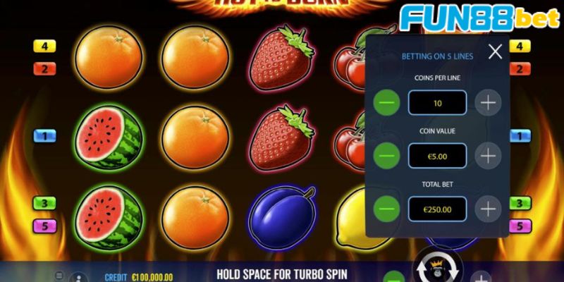 Các tính năng cơ bản có trong game Hot to Burn Slot