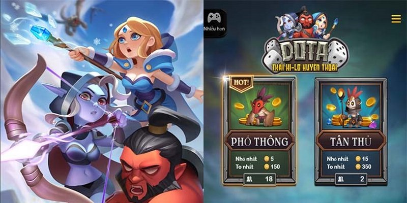 Bảng thanh toán khi chơi game Dota Hi-Lo