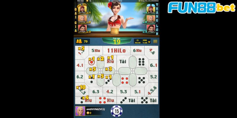 Các kèo cược trong game Tài Xỉu Thái tại Fun88